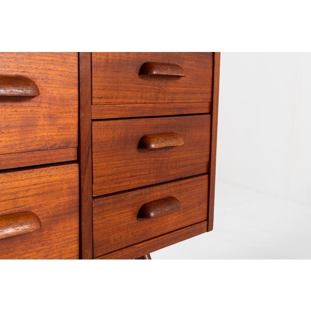 Mid-Century Danish Teak Vanity Table with Black Glass Top, 1960s For Sale - Image 13 of 14