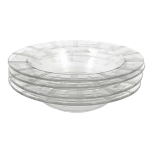 Art Deco Etched Rim Glass Bowls - 4 Pieces