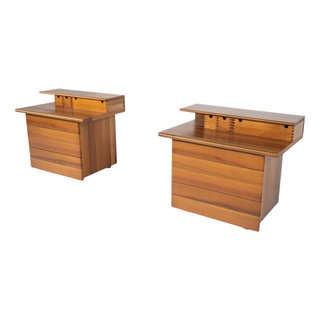 Vintage Nightstands with Compartiments, Italy, 1970s, Set of 2 For Sale