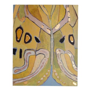Acrylic & Gold Leaf Painting on Wood Titled Hidden Joy by Hayley Kolar For Sale