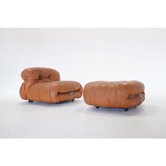 Set of Early Soriana Lounge Chair and Ottoman by Tobia Scarpa for Cassina, Italy, 1970s For Sale - Image 10 of 10