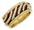 Mid 20th Century Hidalgo Diamonds & Brown Enamel 18k Yellow Gold Open Band Ring Insert - Size 6.5 For Sale