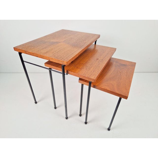 Vintage design side tables/nesting tables by cees braakman for pastoe. This set is also attributed to the japanese series....