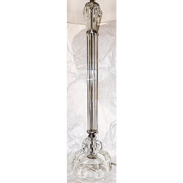 Mid 20th Century Hollywood Regency Crystal Glass Stick Lamp For Sale In West Palm - Image 6 of 9