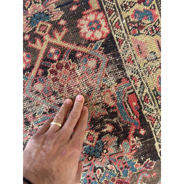 Textile Antique Persian Halvai Bidjar SAMPLER or "WAGIREH" Rug 3.8 x 4.5 For Sale - Image 7 of 8