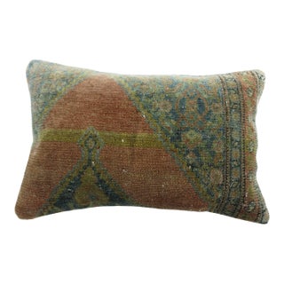 Zabihi Collection Copper Color Fine Persian Senneh Rug Pillow For Sale