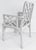Wood Late 20th Century Chinese Chippendale Pagoda Lattice Back White Painted Armchair With Caned Seat For Sale - Image 7 of 14