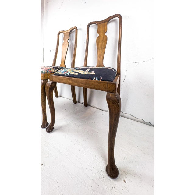 1930's Queen Anne Style Dining Chairs, Set of Four For Sale - Image 17 of 18
