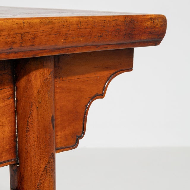 French 19th Century France Brown Wood Console Table For Sale - Image 3 of 10