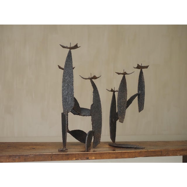 Vintage Sculptural Brutalist Candleholders, 1960, Set of 2 For Sale - Image 9 of 11