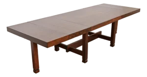 Klaus Rausch Mid-Century Brutalist Geometric Extension Dining Table, Newly Refinished