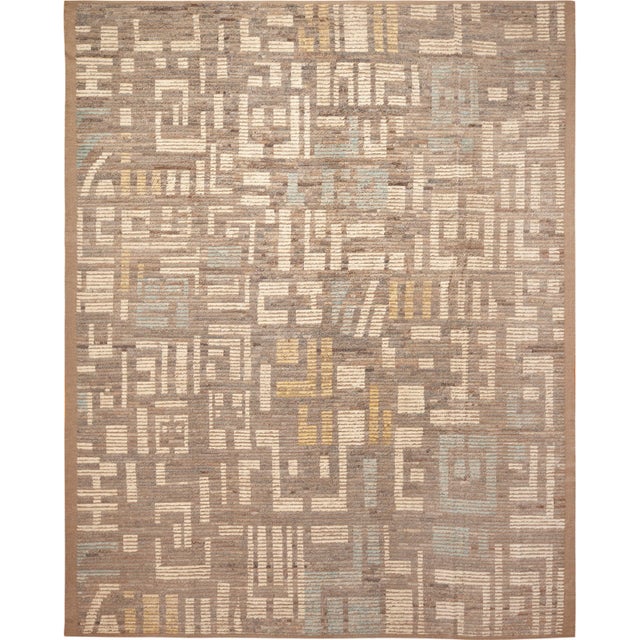 Subtle Tones Modern Abstract Geometric Rug, Country of origin: Central Asia, Circa date: Modern