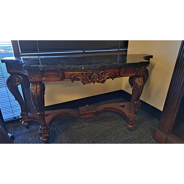 1990s Marble Top Entryway Console Table Chairish