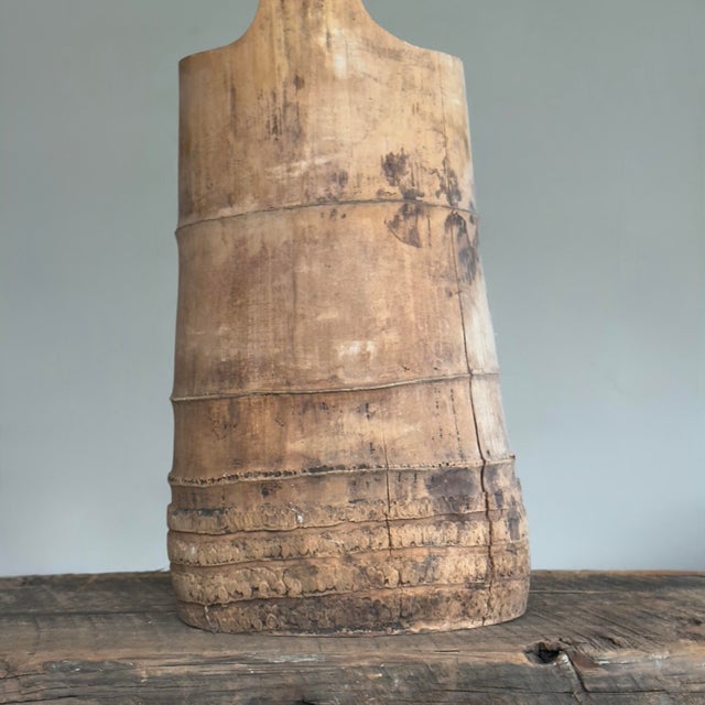 Tan Vintage Japanese Ikebana (Ni-Ju-Giri) Bamboo Vase For Sale - Image 8 of 9