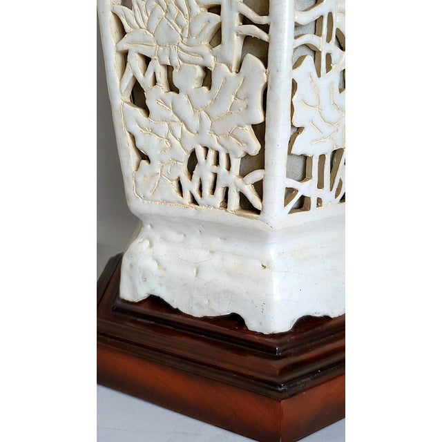 Lamps - Huge Reticulated Blanc De Chine Pair - Restored For Sale - Image 15 of 16