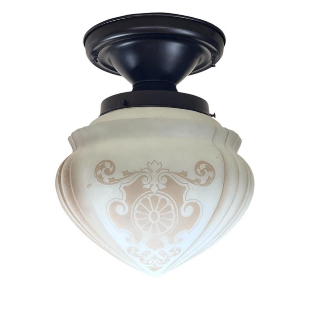 Acorn shaped globe for a fancy kitchen or perhaps a bedroom. New bronze paint on vintage fixture.