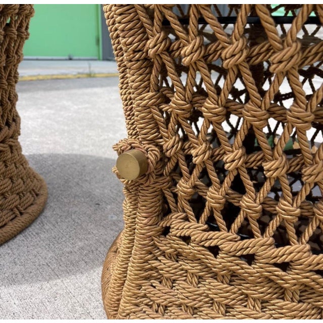 Brown Marzio Cecchi Studio Most Rope Travertine Top Side Tables or Nightstands, a Pair For Sale - Image 8 of 12