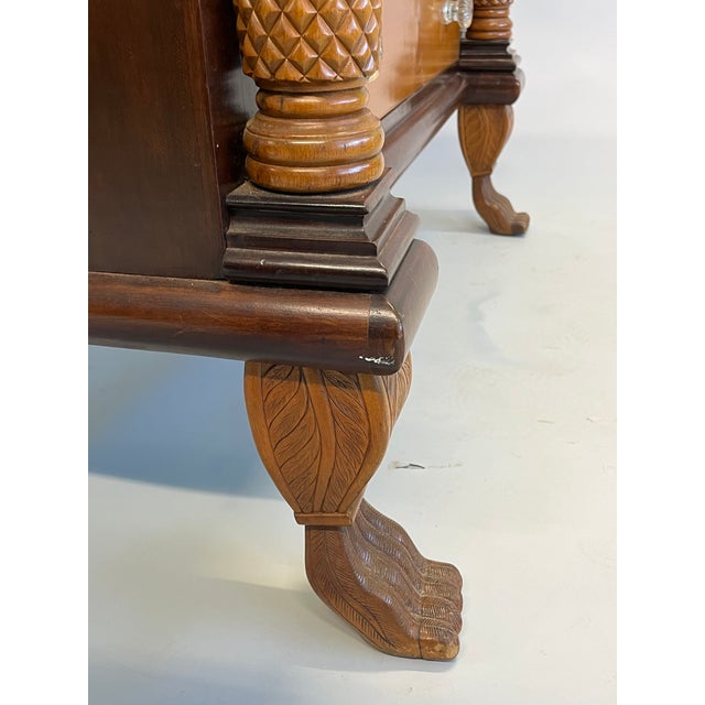 Wood Antique Early American Federal Mixed Wood Server For Sale - Image 7 of 7
