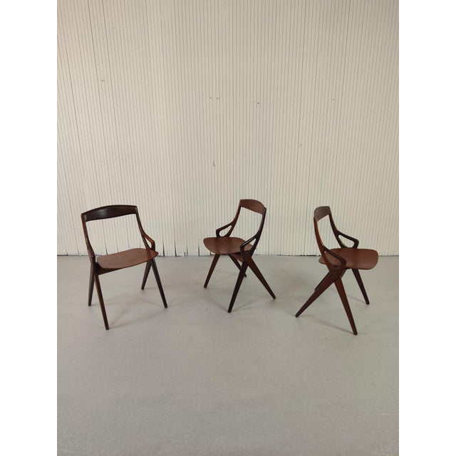 Mid-Century Modern Vintage Wooden Table Chair, 1950 For Sale - Image 3 of 9