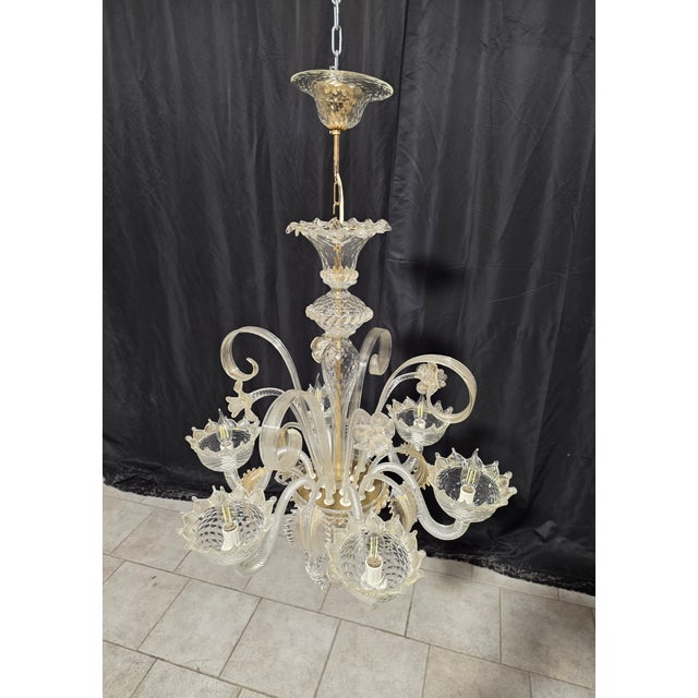 Murano Glass Chandelier, 1980s For Sale - Image 4 of 14