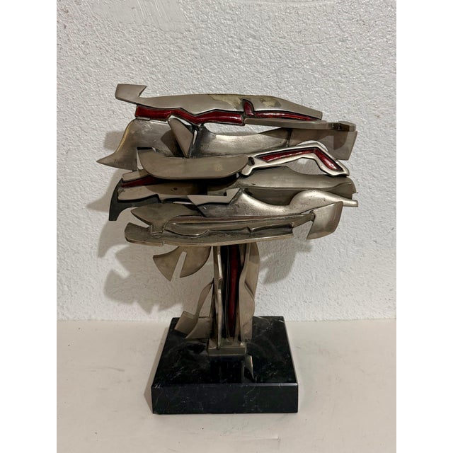 Studio Del Campo, Studio Del Campo Italian Brutalist Abstract Sculpture Steel Enamel 1978 Turin For Sale - Image 10 of 12