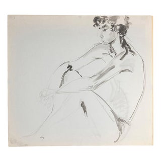 Evelyne Luez, Young Nude Man, Drawing on Paper For Sale
