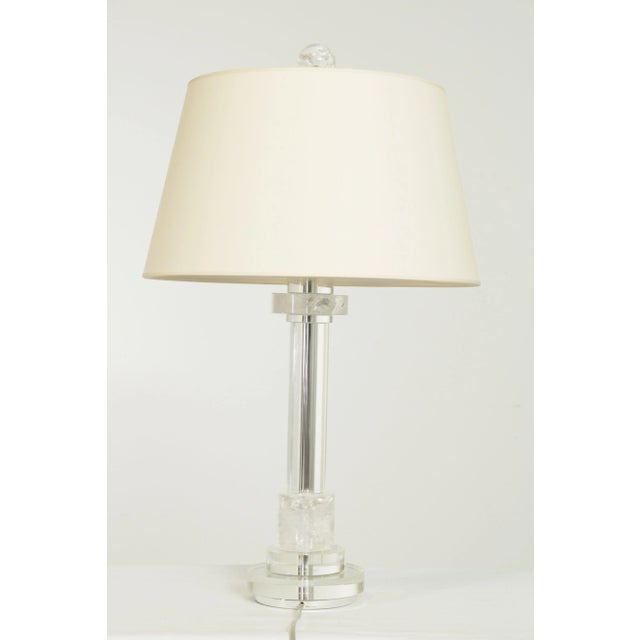 Contemporary Lucite and Quartz Table Lamp For Sale - Image 4 of 13