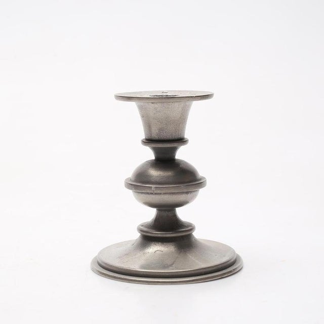 1970s Scandinavian Modern Pewter Candlesticks by Edvin Ollers, 1971, Set of 2 For Sale - Image 5 of 8