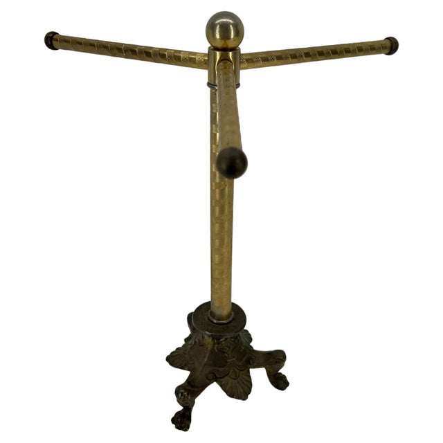 American Three Armed Brass & Bronze Jewelry Stand, Mid 20th Century For Sale - Image 9 of 12