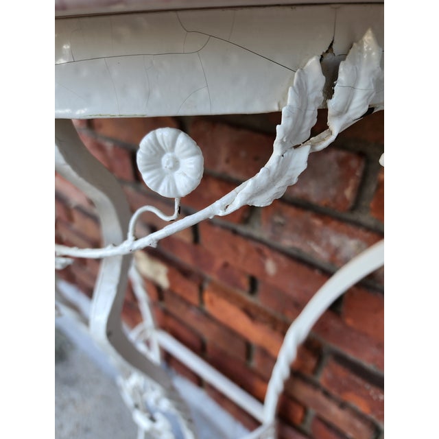 Mid 20th Century Wrought Iron Demi Lune Table in the Manner of Salterini For Sale - Image 10 of 14