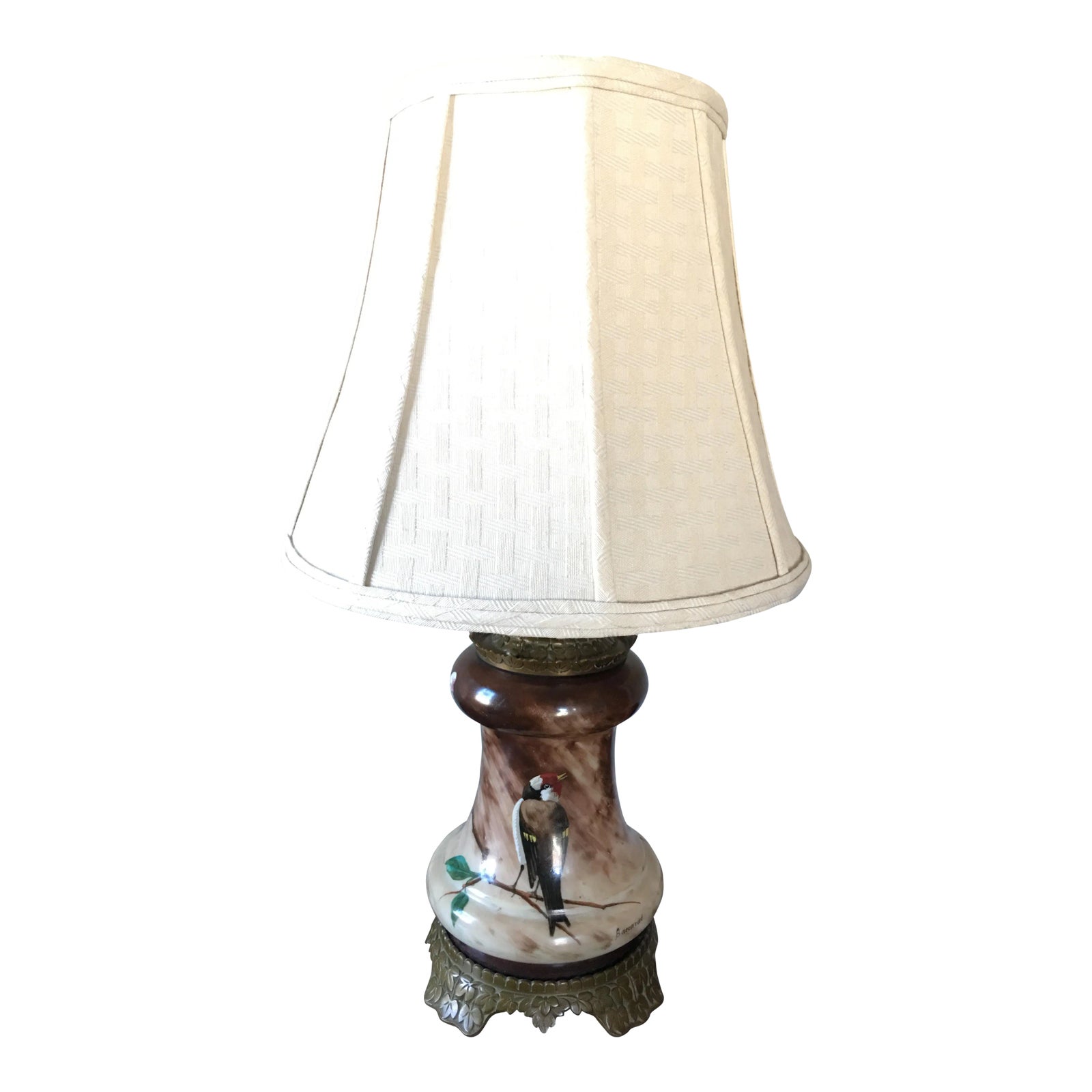Baccarat Hand Painted Bird Table Lamp Chairish