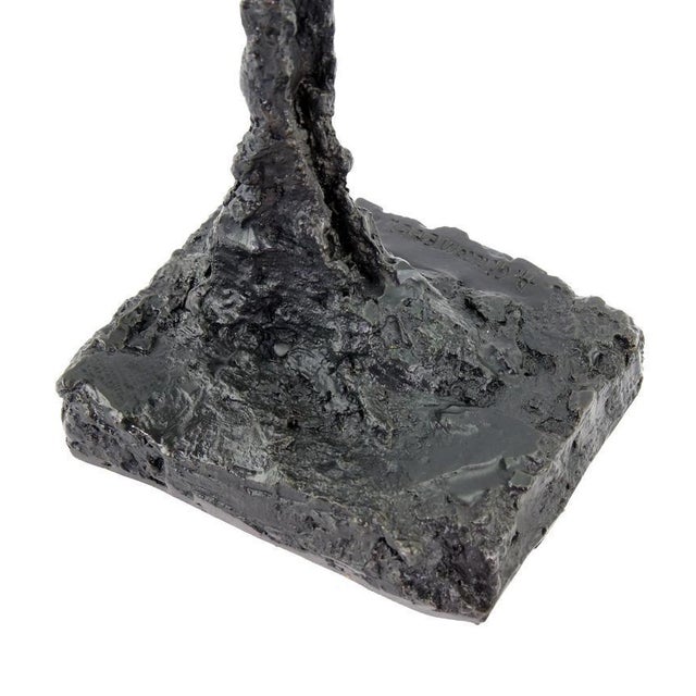 Modern Dark Patinated Standing Woman Sculpture, Bronze For Sale - Image 9 of 10