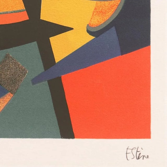 'Abstract in Coral and Gold' by Maurice Estève, Academie Colarossi, Grand Prix National Des Arts For Sale - Image 4 of 10