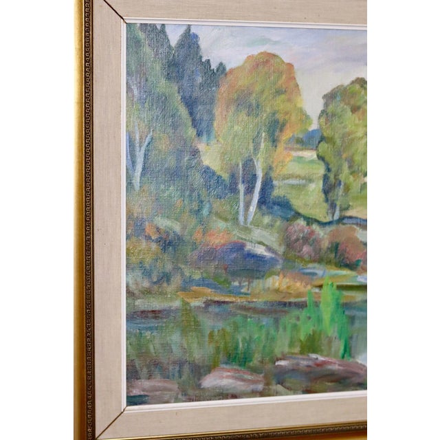 Katarina Fontaine, Lush Landscape, 1960s, Oil on Canvas, Framed For Sale - Image 6 of 11