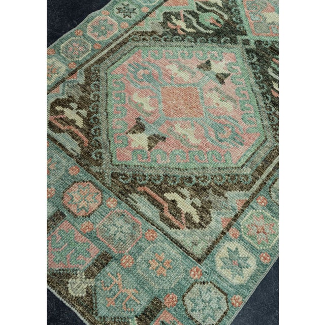 Green Turkish Oushak Rug 2'10" x 10'5" #20053 For Sale - Image 8 of 8