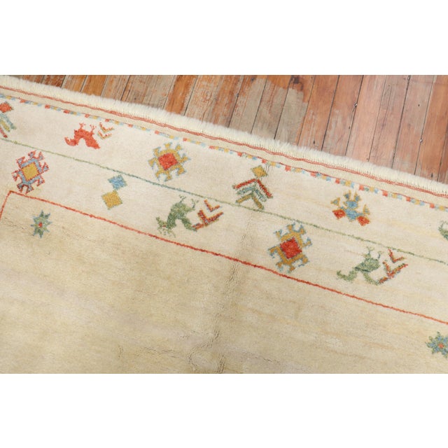 Late 20th Century Modern Folk Art Persian Gabbeh, 5'5'' X 7'7'' For Sale - Image 5 of 11