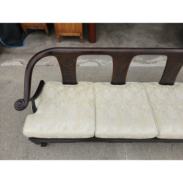 Vintage 1960's Chinoiserie Custom Wood Sofa For Sale - Image 6 of 10