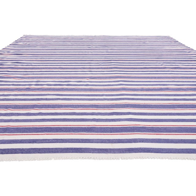 Modern Vintage Indian Dhurrie Rug, 09'11 X 13'09 For Sale - Image 3 of 10