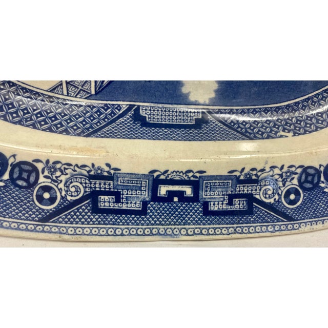 Antique Dewes & Copestake Blue Willow Platter From England - Circa 1895 For Sale In Dallas - Image 6 of 13
