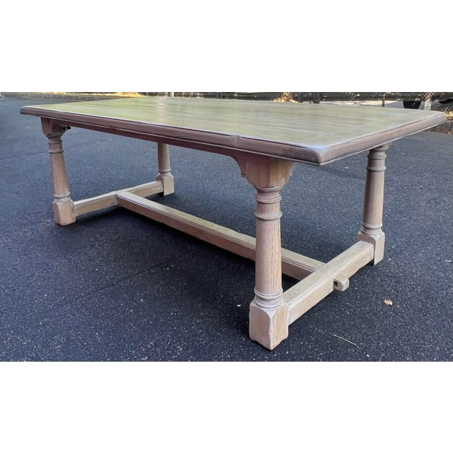 Amazing one-of-a-kind farmhouse table newly refinished. We have reimagined it from its original dark stain to a light and...