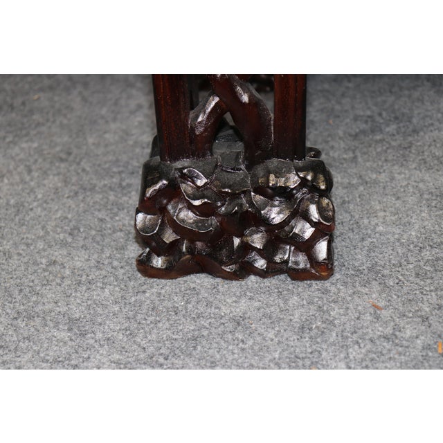 Dragon Carved 1900's English Chinese Chippendale Style English Mahogany Vitrine For Sale - Image 9 of 11