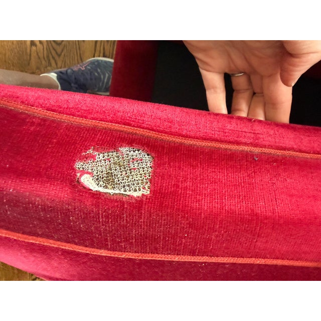 Red 1950's-60's Danish Knole-Style Drop-Arm Sofa For Sale - Image 8 of 8