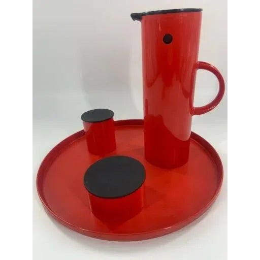 Mid 20th Century Vintage Modern Danish Coffee, Sugar and Creamer With Tray Set by Erik Magnussen For Sale - Image 5 of 7