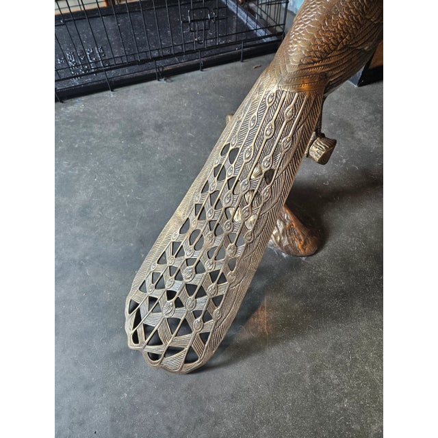 Brass Pavo Glass & Brass Peacock Table by Anthropologie For Sale - Image 8 of 8