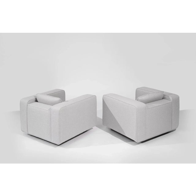 Mid 20th Century Italian Lounge Chairs in Grey Linen, Circa 1950s For Sale - Image 5 of 10