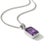 Amethyst Emerald Cut Pendant, Bezel Setting Stackable Pendant For Sale - Image 4 of 4