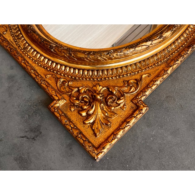 Wood 19th Century Rectangular French Giltwood Carved Mirror For Sale - Image 7 of 8
