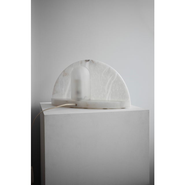 Vintage White Marble Table Lamp, 1980s For Sale - Image 6 of 8
