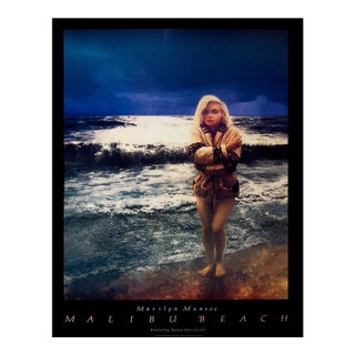1989 Tommy Merryfield 'Marilyn Monroe-Malibu Beach' Blue,Black Offset Lithograph For Sale