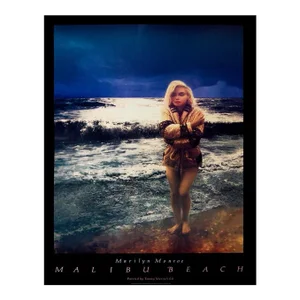1989 Tommy Merryfield 'Marilyn Monroe-Malibu Beach' Blue,Black Offset Lithograph
